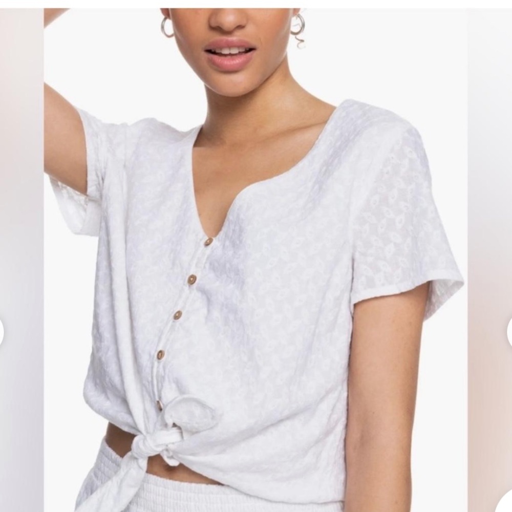 Roxy Crop Top- ties at waist